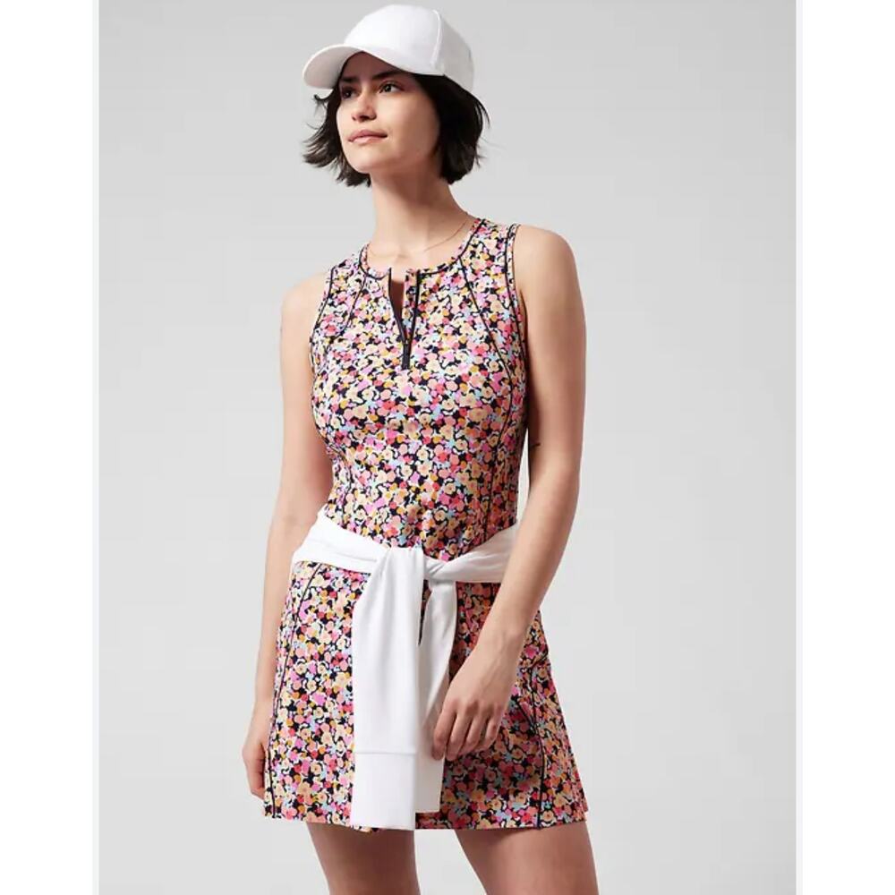 Athleta Floral Pink Multi Sleeveless Mini Dress